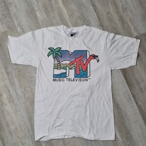 MTV Flamingo Logo T Shirt Classic Beach Spring Break Retro Inspired Music S
